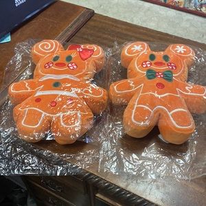 Gingerbread Scented 12" Plush Mickey AND Minnie Set Disney Christmas New